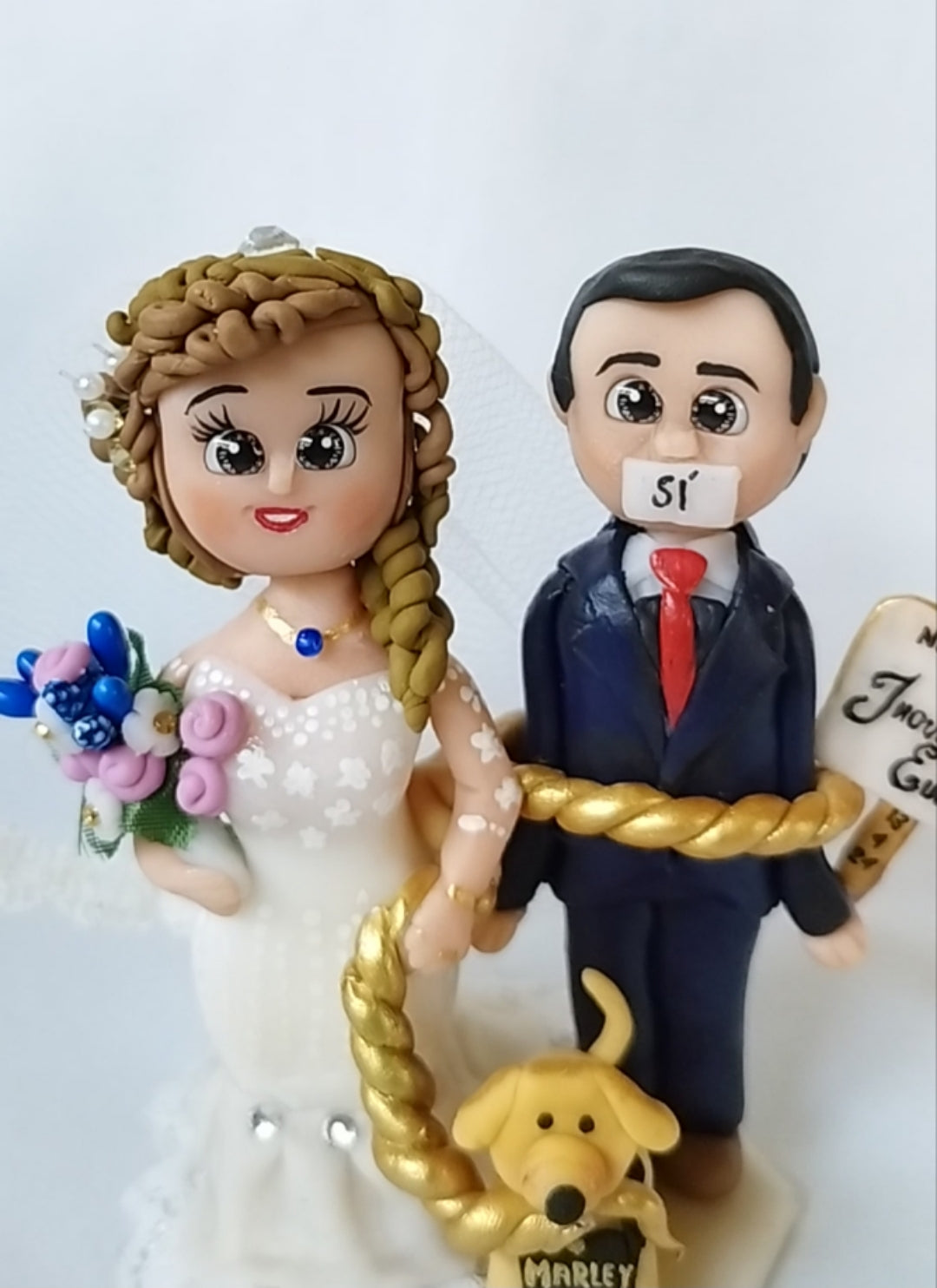 Muñecos de Porcelana Fría  (Pareja de Novios de Boda) para Centro de mesa o Pastel (muñecos personalizados de porcelana)