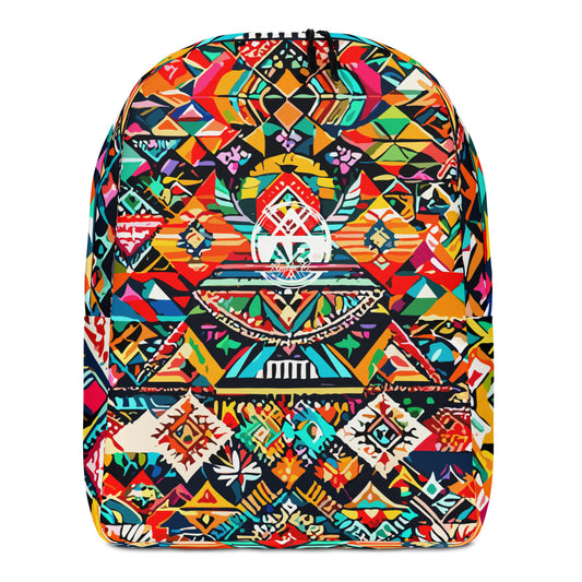 Minimalist Backpack "Amelie Clarisse's Vibrant Native-Inspired Design: Colorful Artistry in Every Carryall"