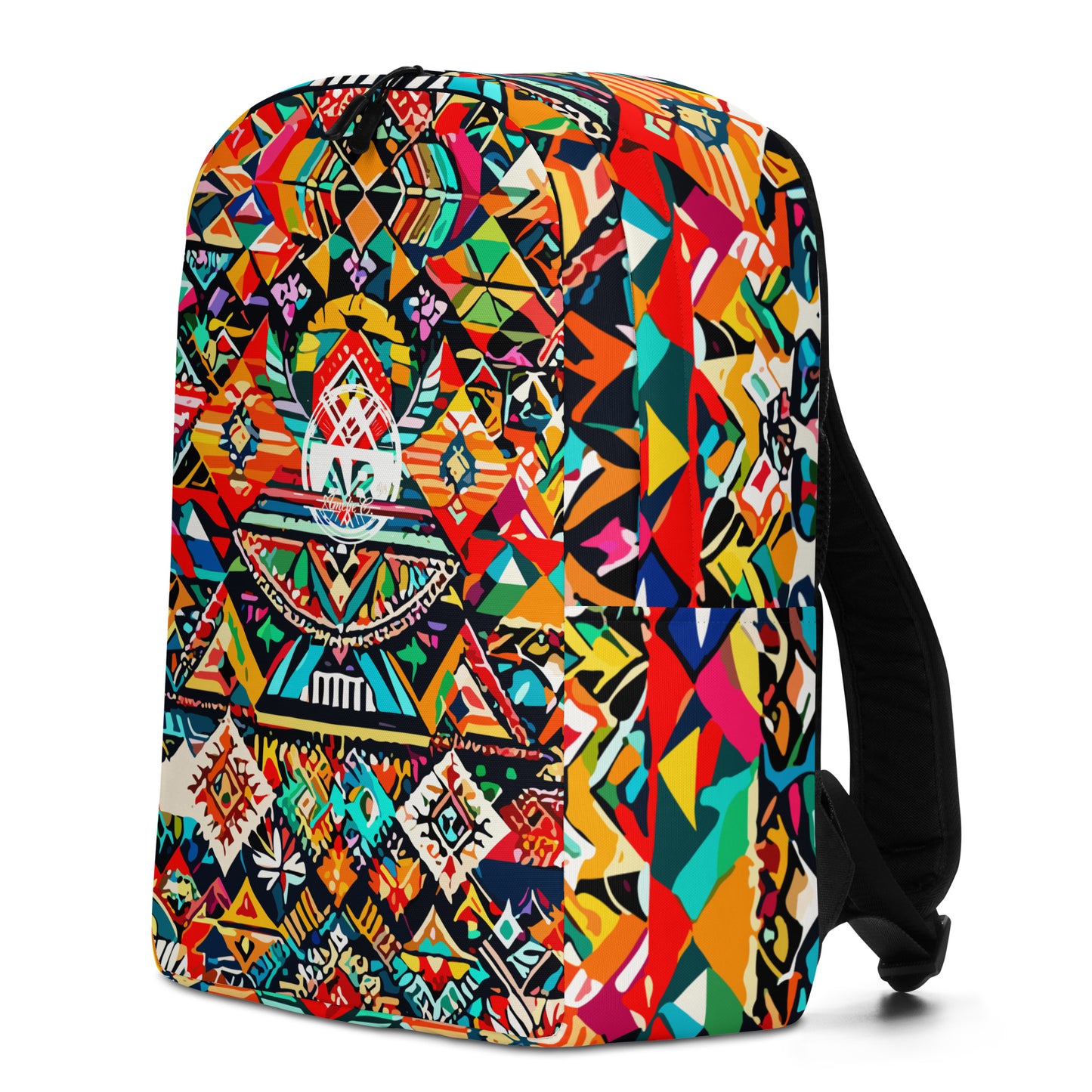 Minimalist Backpack "Amelie Clarisse's Vibrant Native-Inspired Design: Colorful Artistry in Every Carryall"