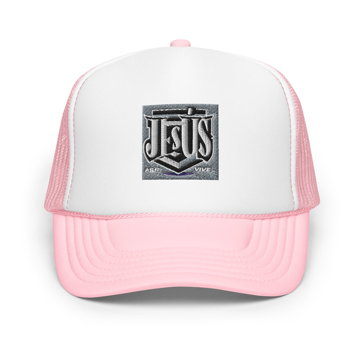 Foam trucker hat: Jesus Lives Embroidery Baseball Cap Men Women Caps A&R Christian Sports Accessories