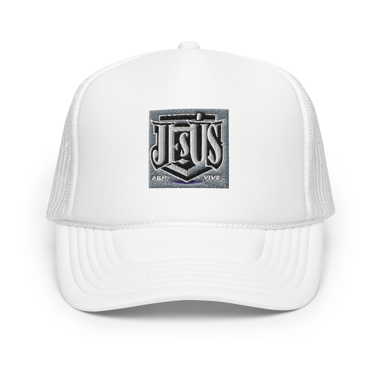 Foam trucker hat: Jesus Lives Embroidery Baseball Cap Men Women Caps A&R Christian Sports Accessories