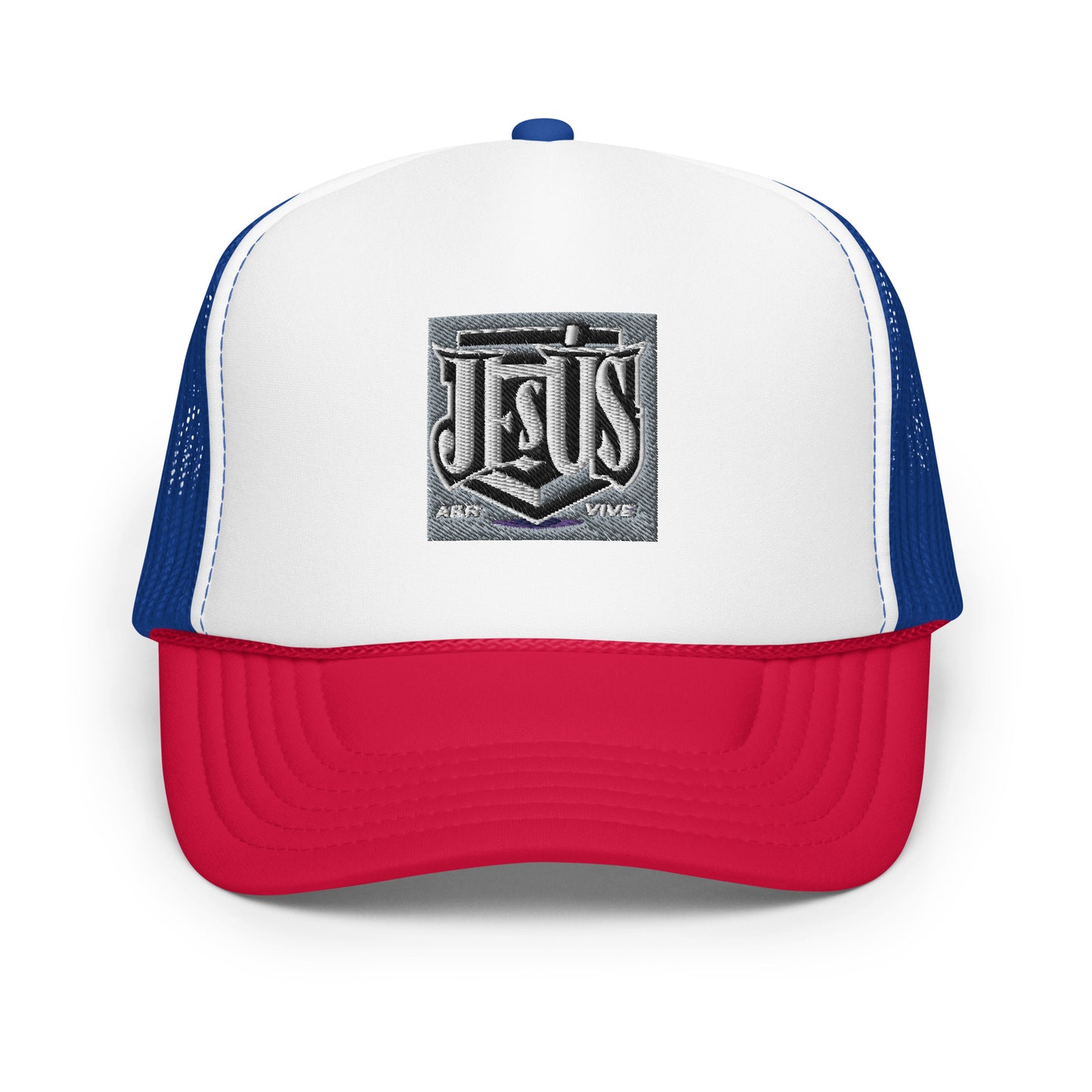 Foam trucker hat: Jesus Lives Embroidery Baseball Cap Men Women Caps A&R Christian Sports Accessories