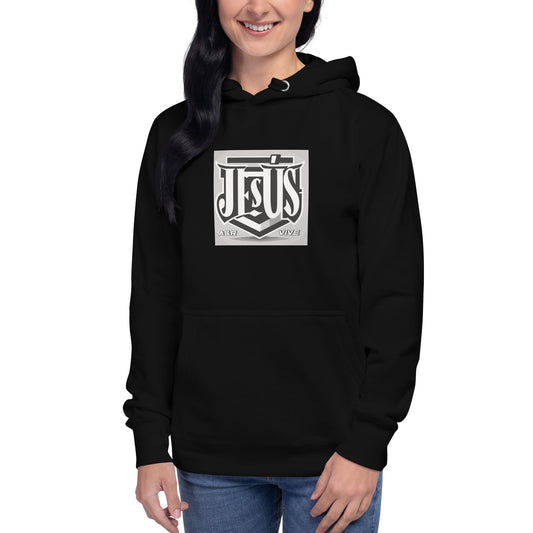 Sudadera con capucha unisex Unisex Hoodie Jesús Vive A&R Elegante y Moderno (Cristianos)