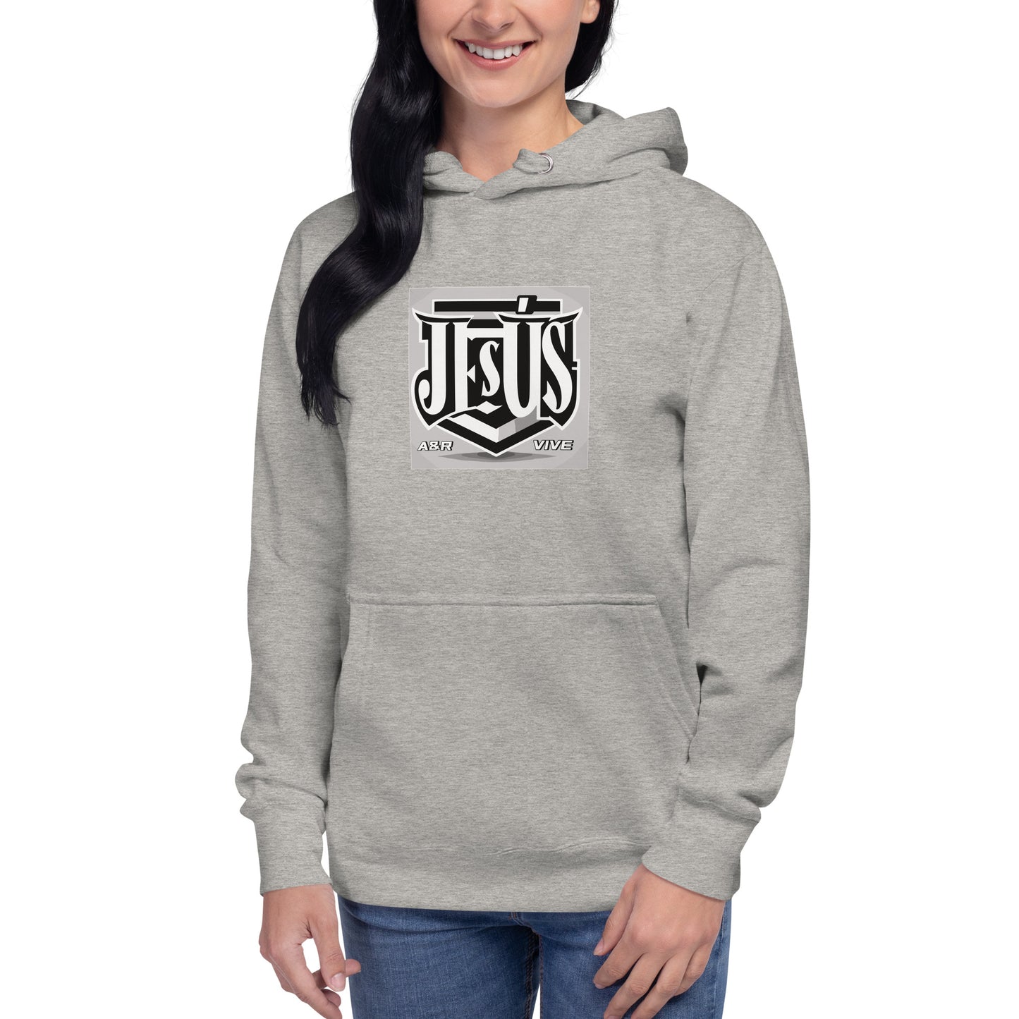 Sudadera con capucha unisex Unisex Hoodie Jesús Vive A&R Elegante y Moderno (Cristianos)