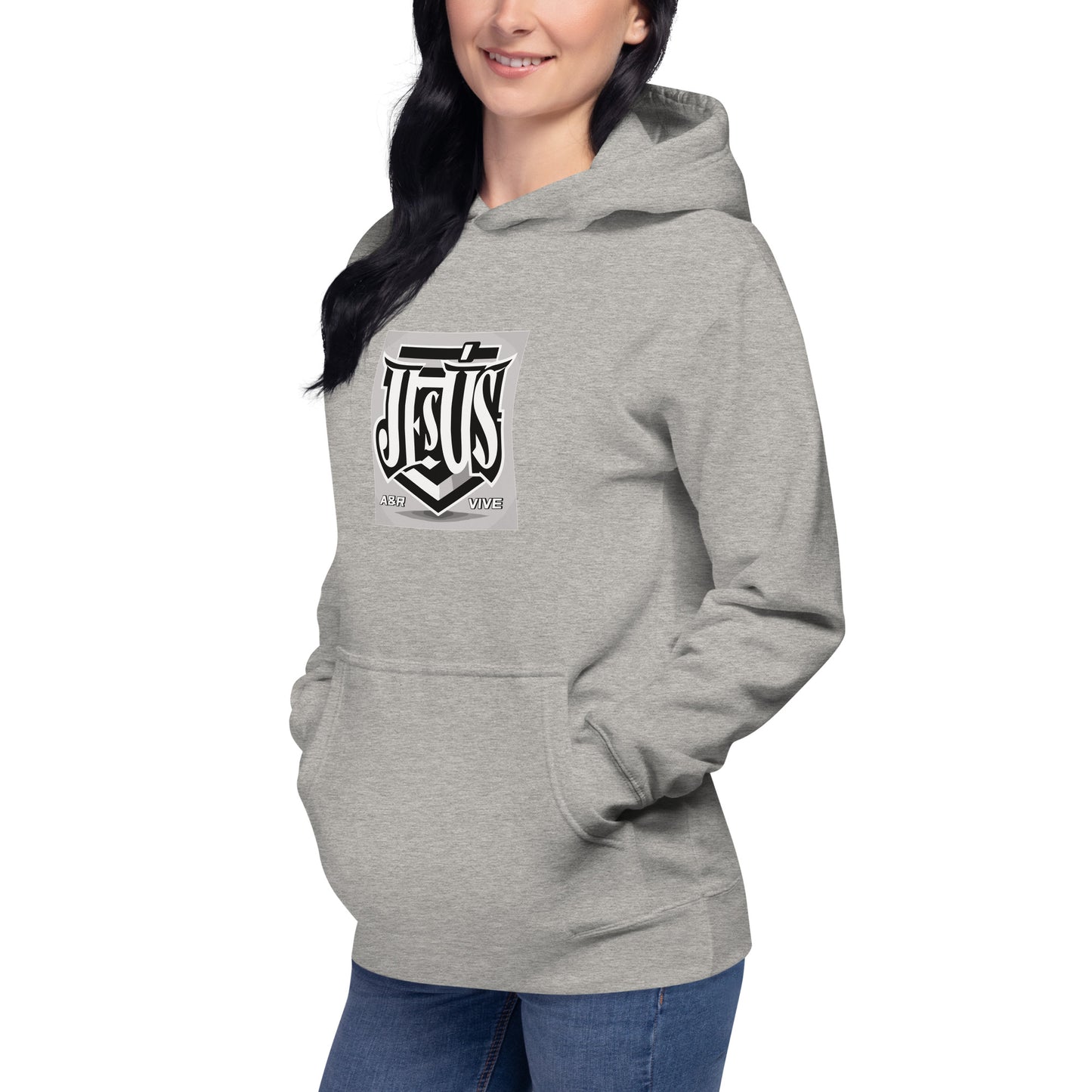 Sudadera con capucha unisex Unisex Hoodie Jesús Vive A&R Elegante y Moderno (Cristianos)