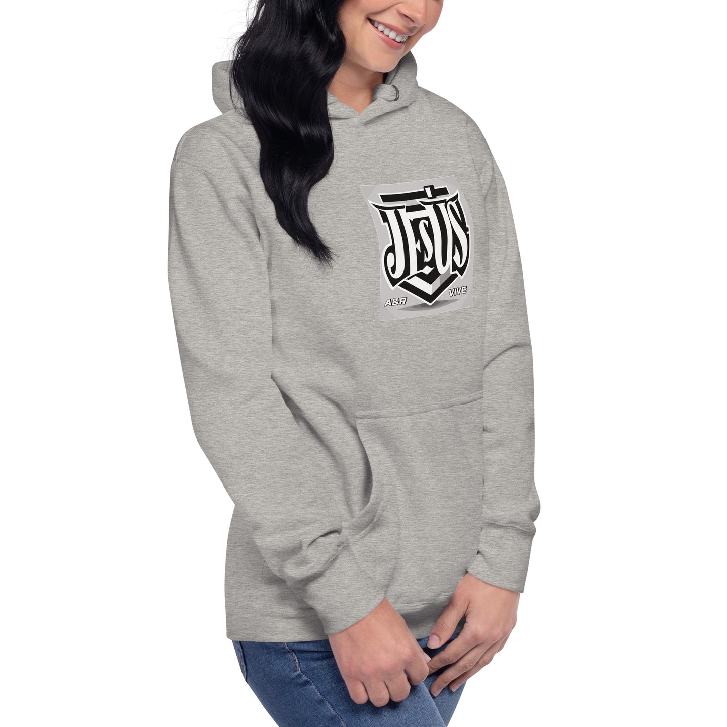 Sudadera con capucha unisex Unisex Hoodie Jesús Vive A&R Elegante y Moderno (Cristianos)