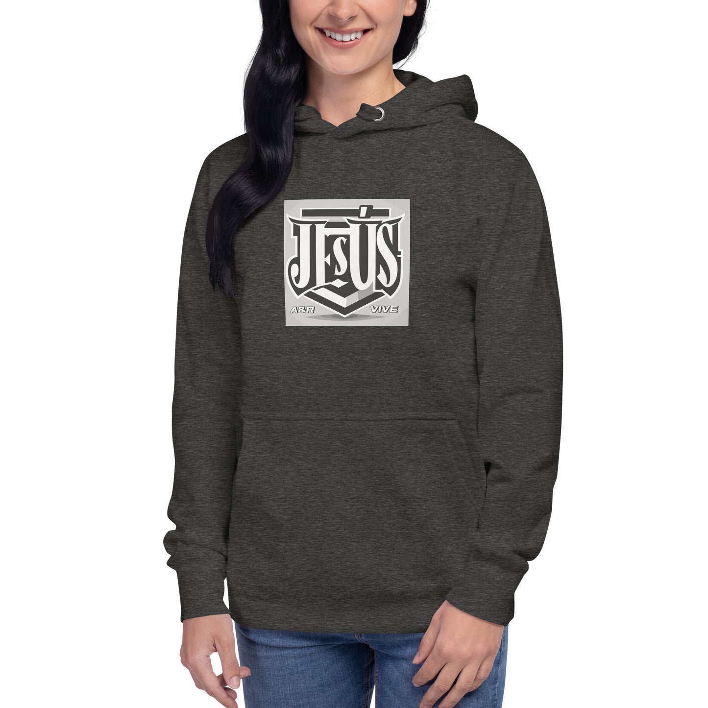 Sudadera con capucha unisex Unisex Hoodie Jesús Vive A&R Elegante y Moderno (Cristianos)