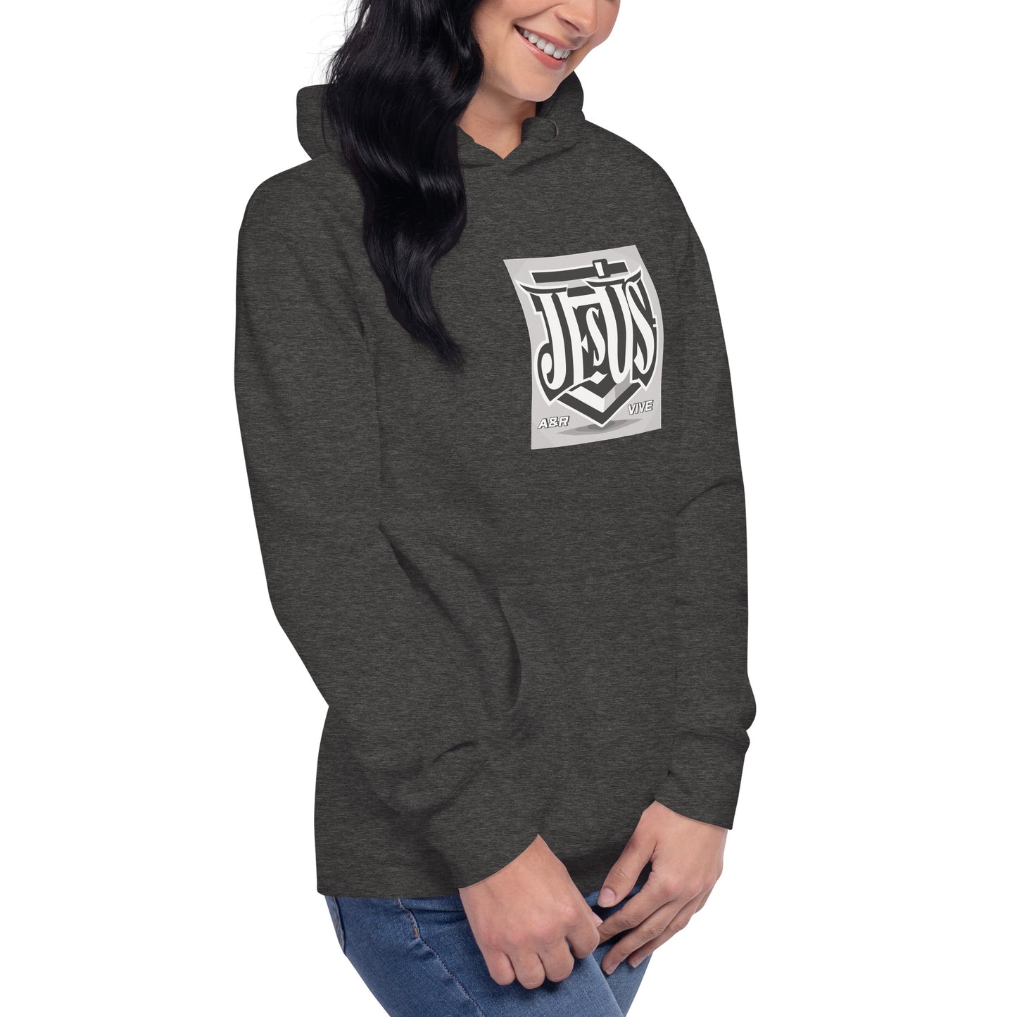 Sudadera con capucha unisex Unisex Hoodie Jesús Vive A&R Elegante y Moderno (Cristianos)