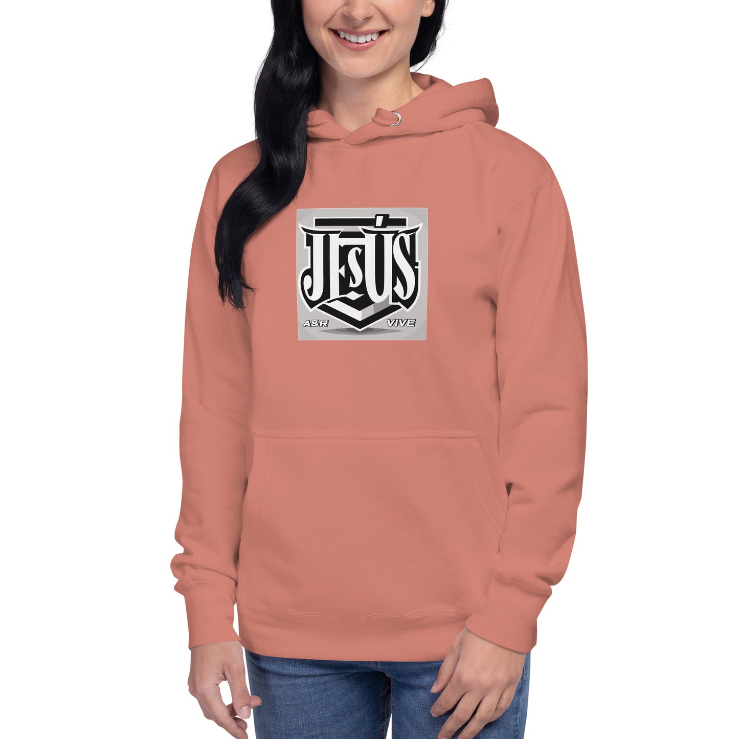 Sudadera con capucha unisex Unisex Hoodie Jesús Vive A&R Elegante y Moderno (Cristianos)