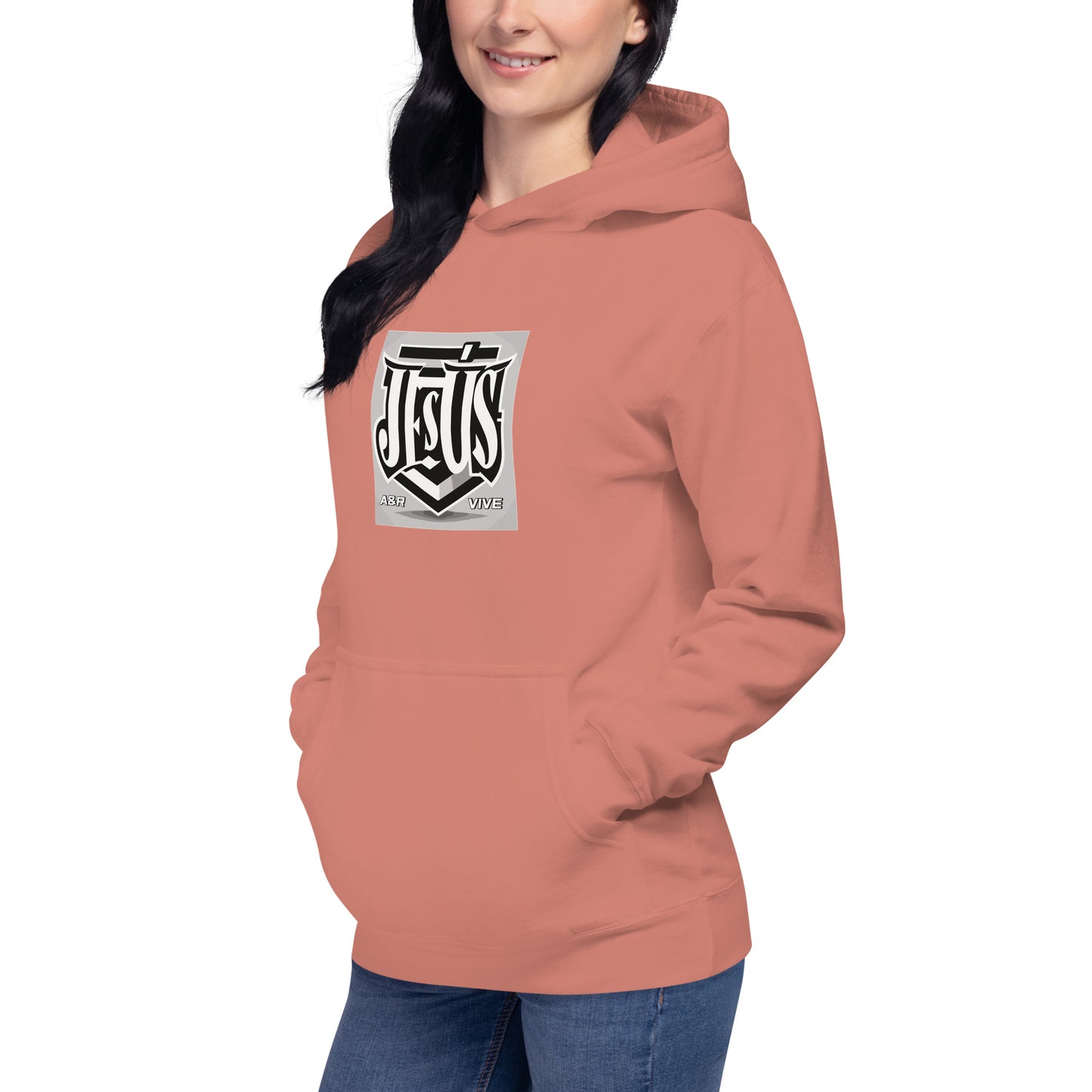 Sudadera con capucha unisex Unisex Hoodie Jesús Vive A&R Elegante y Moderno (Cristianos)