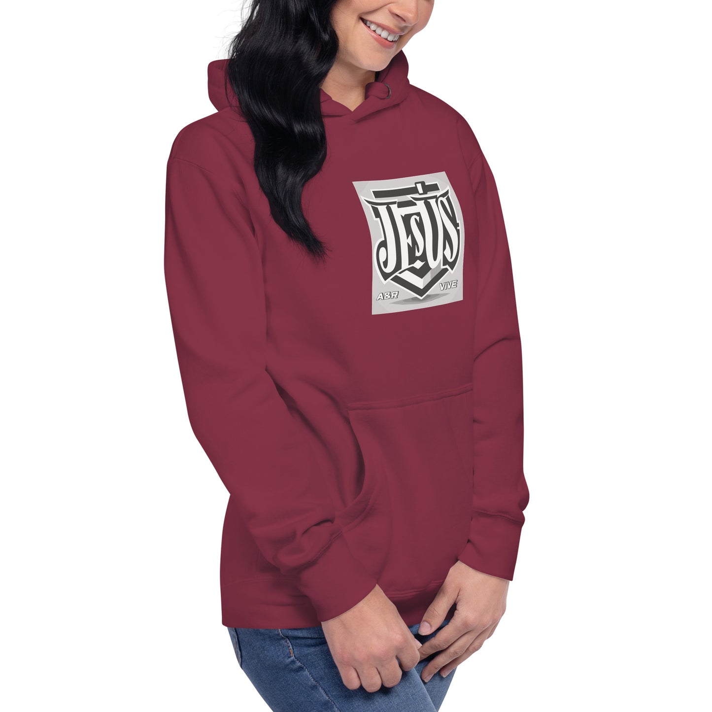 Sudadera con capucha unisex Unisex Hoodie Jesús Vive A&R Elegante y Moderno (Cristianos)