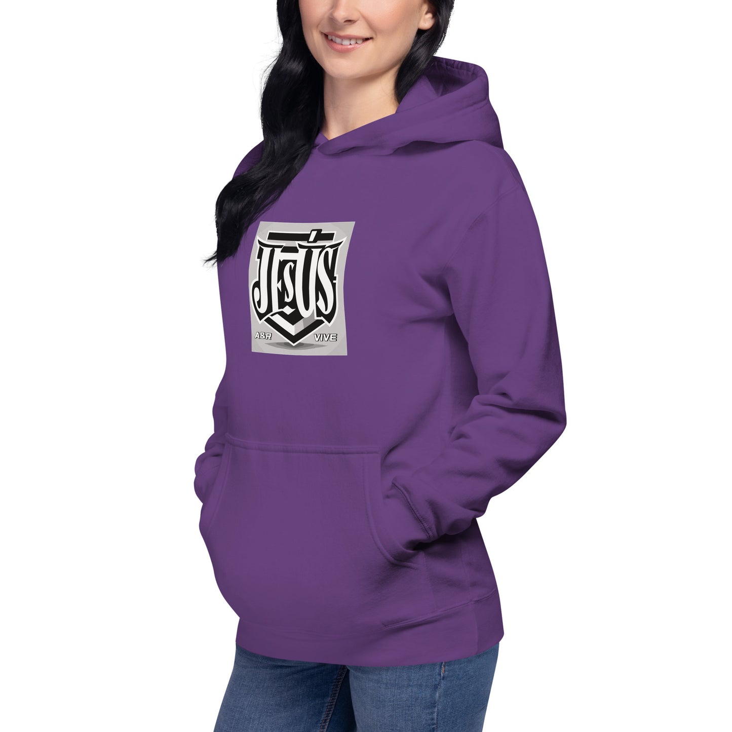 Sudadera con capucha unisex Unisex Hoodie Jesús Vive A&R Elegante y Moderno (Cristianos)