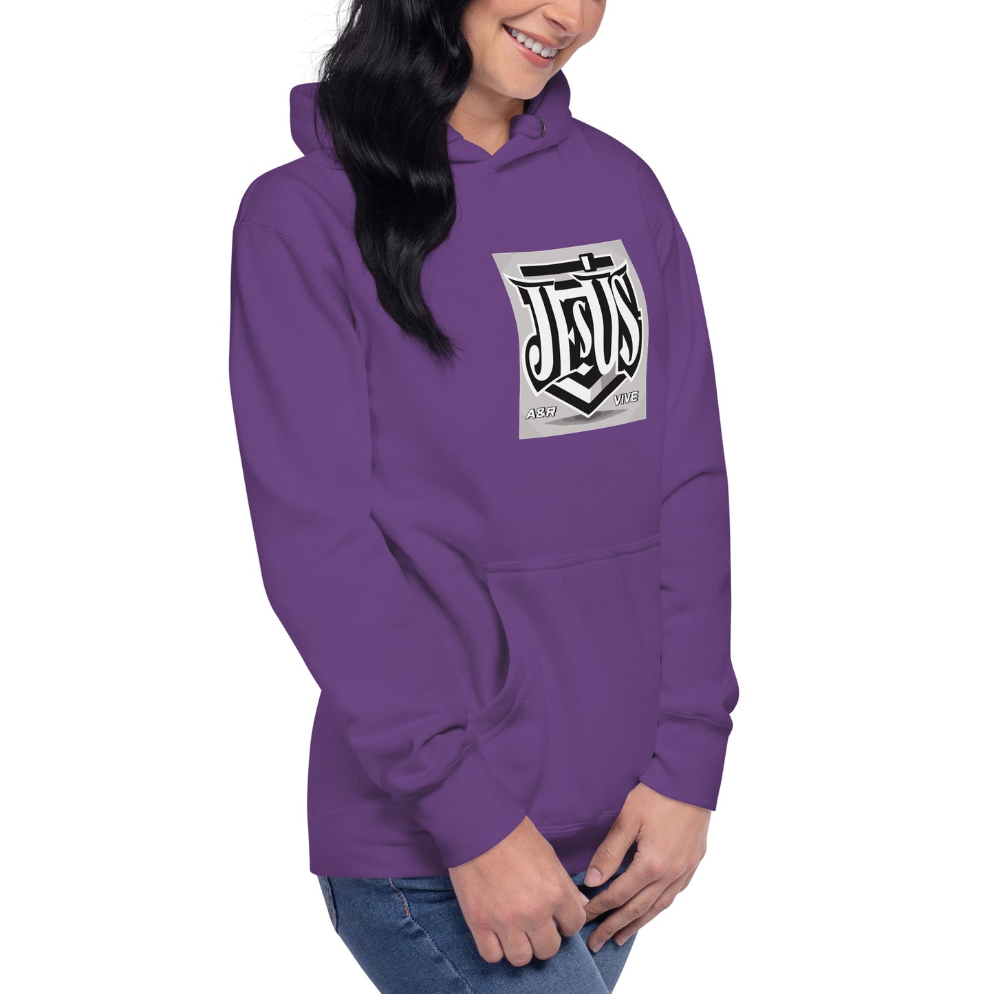 Sudadera con capucha unisex Unisex Hoodie Jesús Vive A&R Elegante y Moderno (Cristianos)