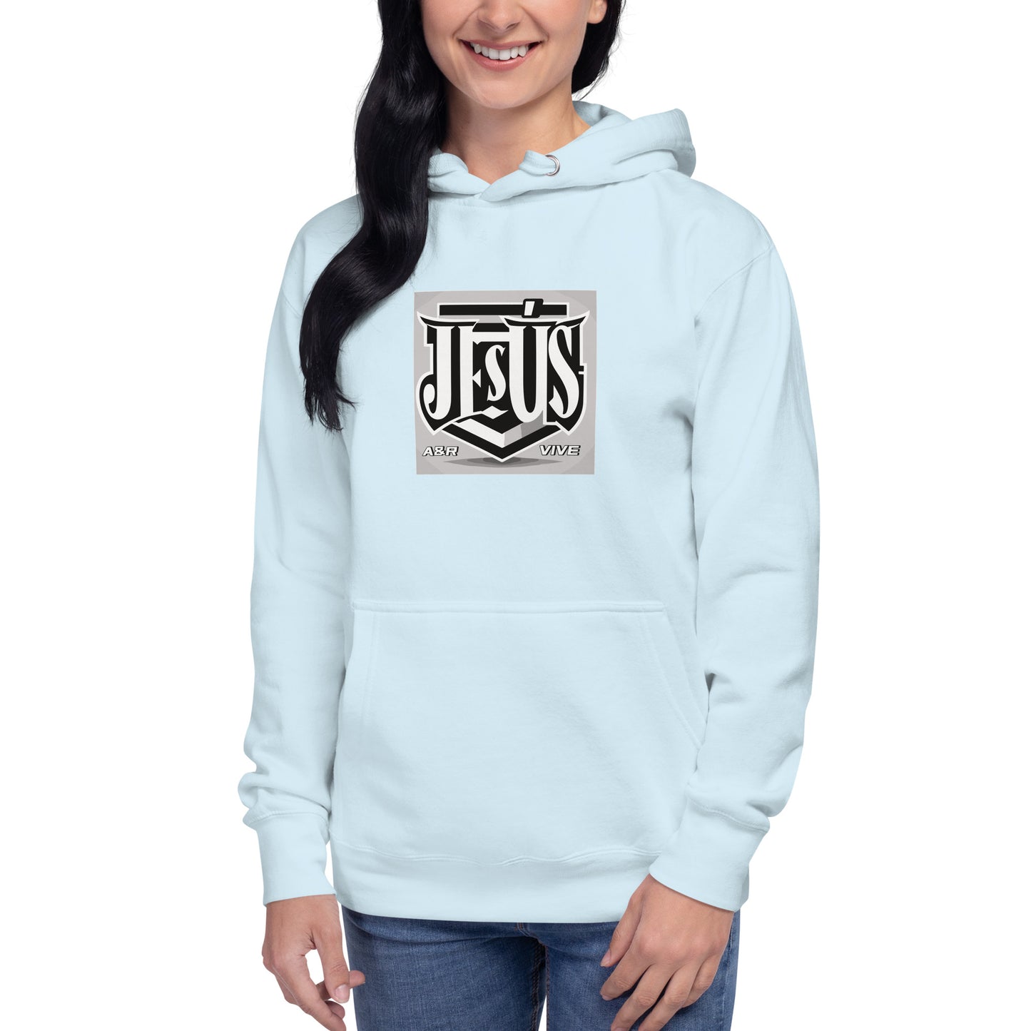 Sudadera con capucha unisex Unisex Hoodie Jesús Vive A&R Elegante y Moderno (Cristianos)