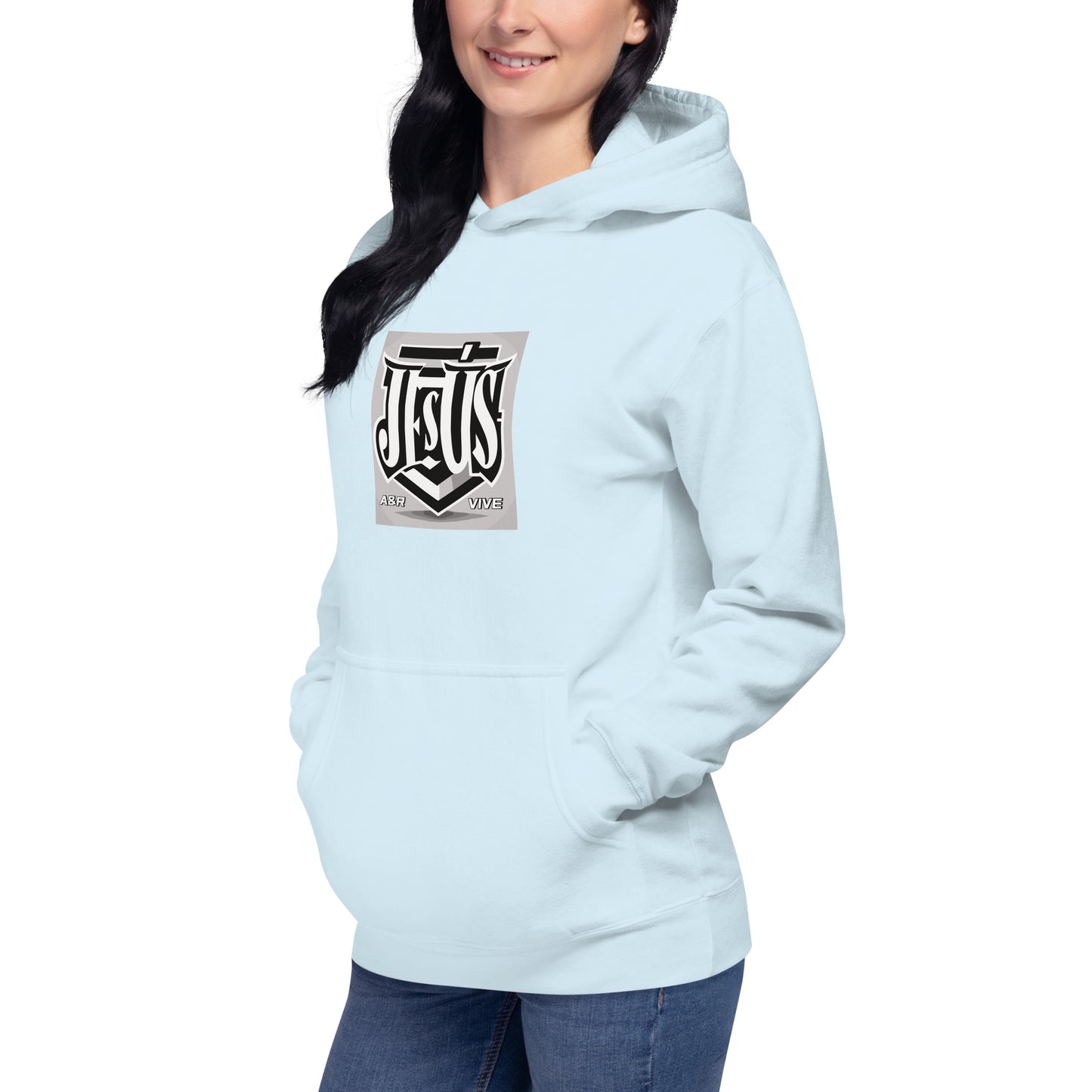 Sudadera con capucha unisex Unisex Hoodie Jesús Vive A&R Elegante y Moderno (Cristianos)