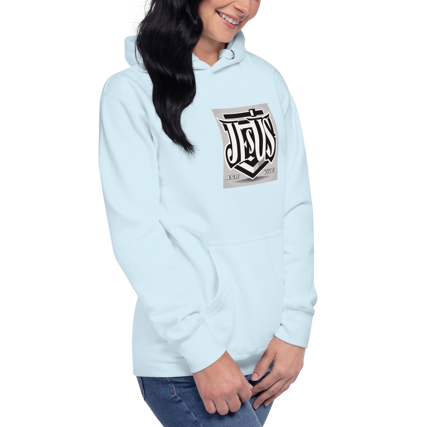 Sudadera con capucha unisex Unisex Hoodie Jesús Vive A&R Elegante y Moderno (Cristianos)