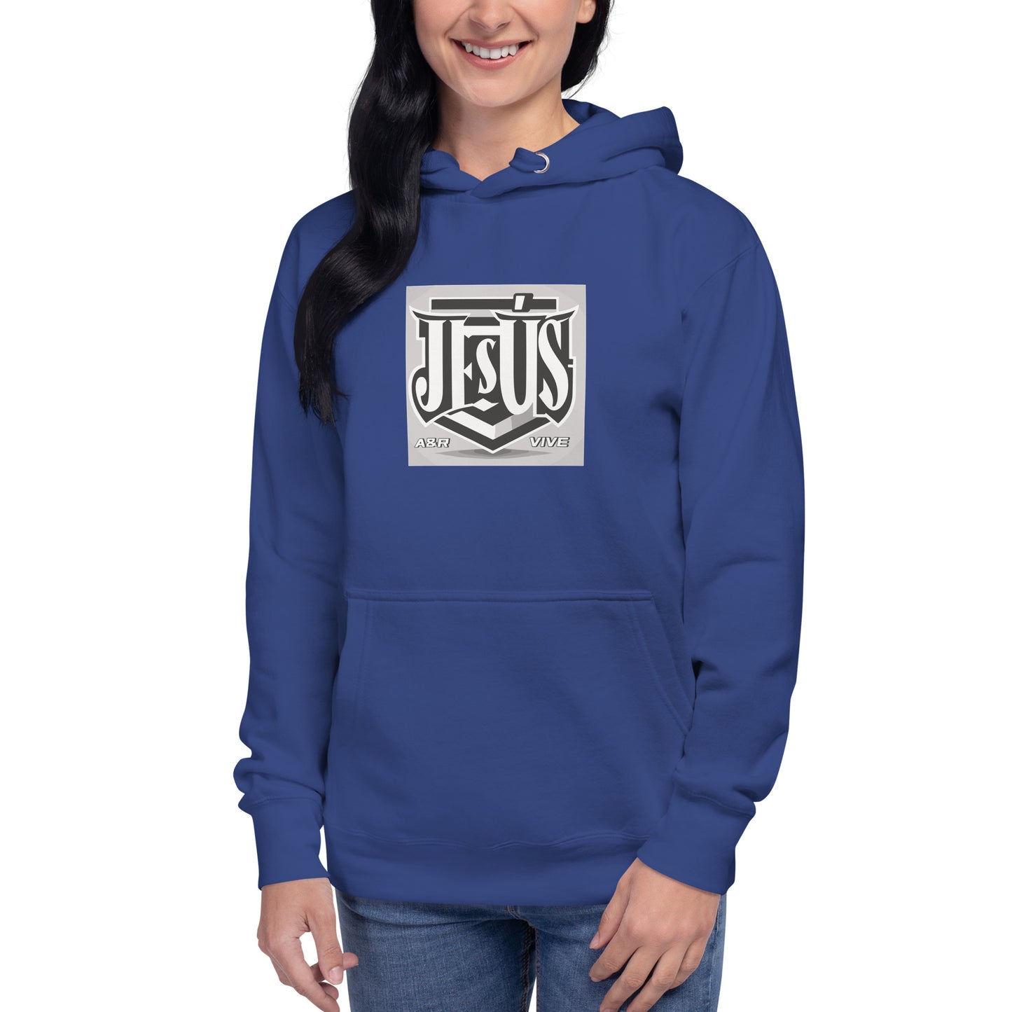 Sudadera con capucha unisex Unisex Hoodie Jesús Vive A&R Elegante y Moderno (Cristianos)